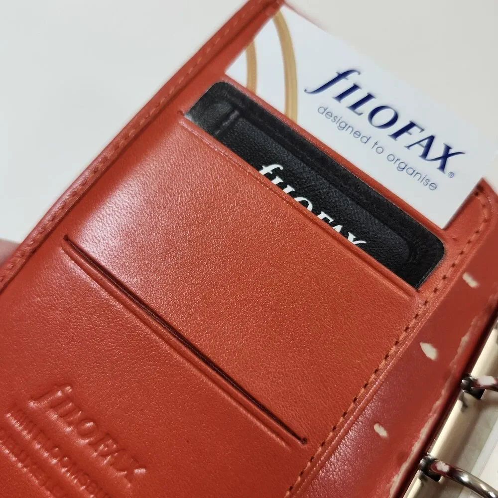 Filofax Mini Bloomsbury Organizer Deluxe Leather Orange Address Book Planner